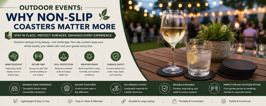 Outdoor Events: Why Non-Slip Coasters Matter More